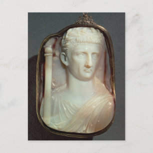 Agate Cameo med porträtt i Claudius Vykort