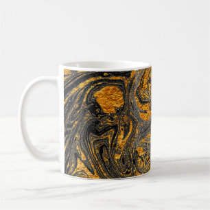 Agate Crystal. Futuristiska Modern Suminagashi. Sw Kaffemugg
