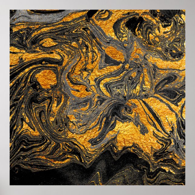 Agate Crystal. Futuristiska Modern Suminagashi. Sw Poster (Framsidan)