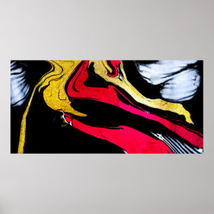 Agate Crystal. Golden swirl, konstnärlig design. D Poster