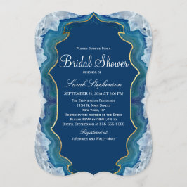 Agate Elegant Söt Blue Teal Geode Mönster Inbjudningar