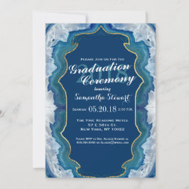 Agate Elegant Söt Blue Teal Geode Mönster Inbjudningar