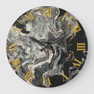 Agate Fluid Marble Stor Klocka