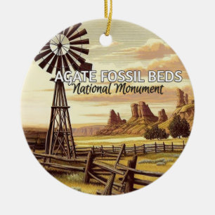Agate Fossil Beds National Monument jul Julgransprydnad Keramik