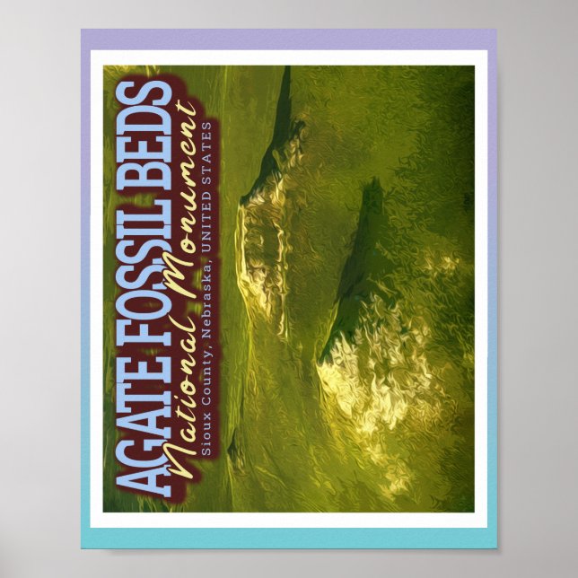 AGATE FOSSIL BEDS NATIONAL MONUMENT - NEBRASKA USA POSTER (Framsidan)