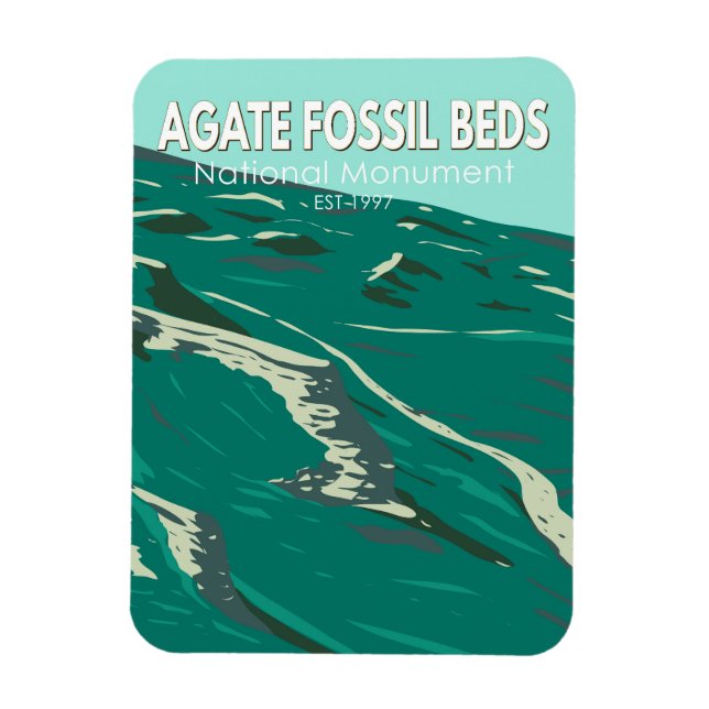 Agate Fossil Beds National Monument Vintage Magnet (Vertikal)