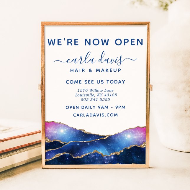 Agate Galaxy Celestial Stars Salon Grand Opening Poster (Skapare uppladdad)