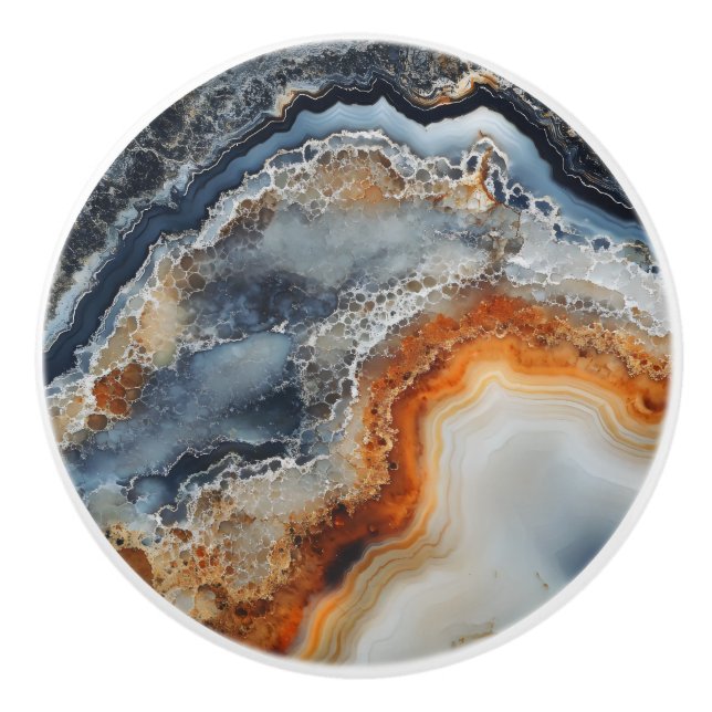 Agate Gemstone Mönster Knopp (Framsidan)