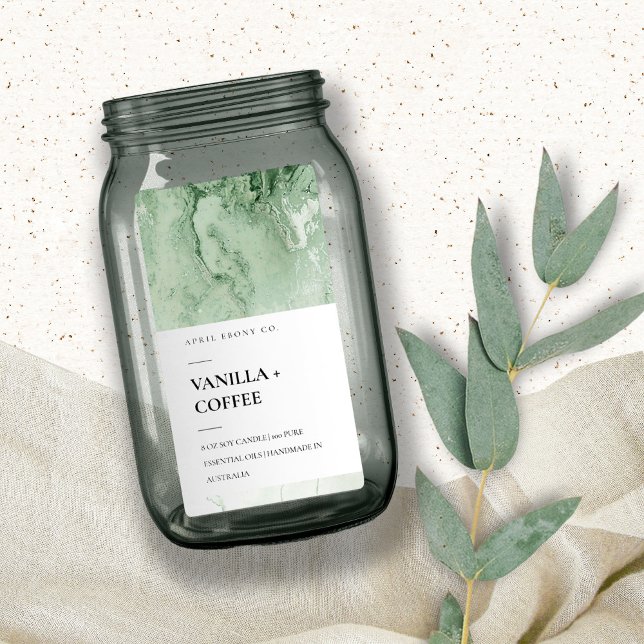 AGATE GEODE EMERALD JADE GRÖNT MODERN CANDLE-ETIKE FRAKTSEDEL (Skapare uppladdad)