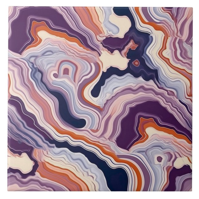 Agate Geode Endless Mönster Kakelplatta (Framsidan)
