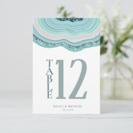 Agate Geode Glitter Bordsnummer Teal ID647