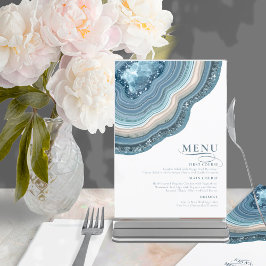 Agate Geode Glitter Bröllop Dusty Blue ID647