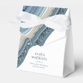 Agate Geode Glitter Bröllop Dusty Blue ID647 Presentaskar