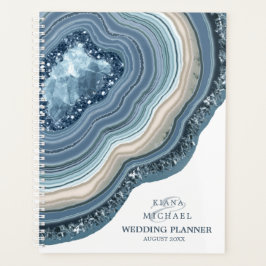 Agate Geode Glitter Bröllop Plans Dusty Blue ID647