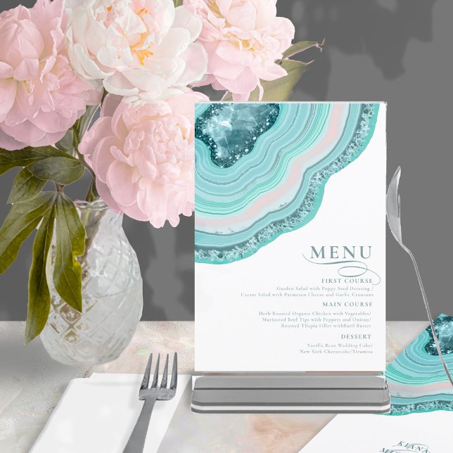 Agate Geode Glitter Bröllop Teal ID647 (Skapare uppladdad)