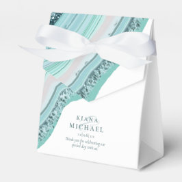 Agate Geode Glitter Bröllop Teal ID647 Presentaskar