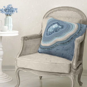 Agate Geode Glitter Dusty Blue ID647 Kudde