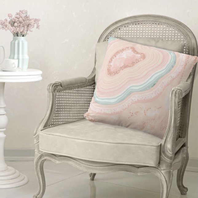 Agate Geode Glitter Ro Guld, ID647 Kudde (Skapare uppladdad)