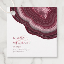 Agate Geode Glitter Tack Burgundy ID647 Gåvor Etiketter