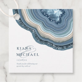 Agate Geode Glitter Tack Dusty Blue ID647 Gåvor Etiketter