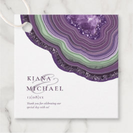 Agate Geode Glitter Tack Violet ID647 Gåvor Etiketter