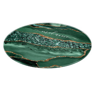Agate Grönt Guld Geode Marble-namn
