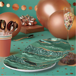 Agate Grönt Guld Geode Marble-namn