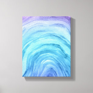 Agate II Blue Ombre Abstrakt Watercolor Canvastryck