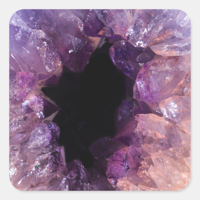 Agate Lila Crystal Fyrkantigt Klistermärke (Framsida)