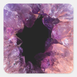Agate Lila Crystal Fyrkantigt Klistermärke