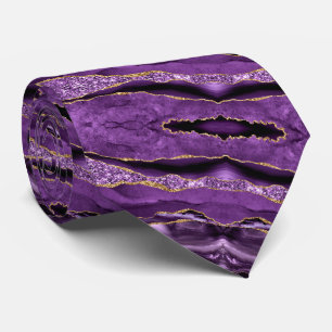 Agate Lila Violet Guld Glitter Party Neck Tie Slips