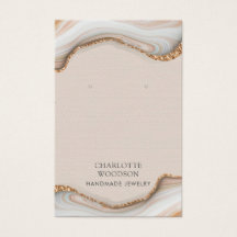 Agate Marble Rosa  Geode Earring Visning Card