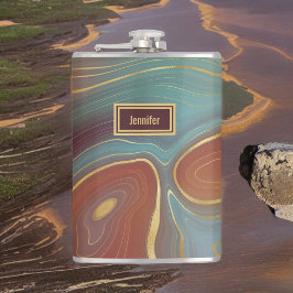 Agate Marble Strata - Burgundy Rust Dusty Aqua Fickplunta