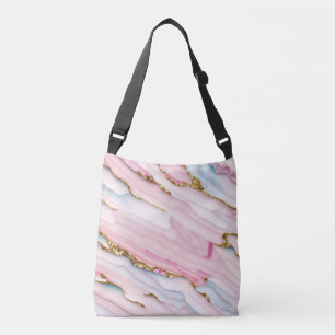Agate Marble Trendig Blue Rosa Guld Collection Axelväska
