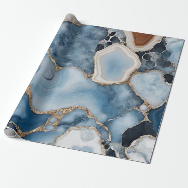 Agate Marble Wrapping Papper Presentpapper (Utrullad)