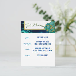 Agate-meny för skalning och blått Blommigt Vykort