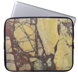 Agate Mineral Photo Gult och Red Marble Mönster Laptop Fodral
