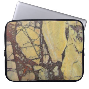 Agate Mineral Photo Gult och Red Marble Mönster Laptop Fodral