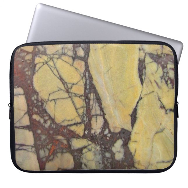 Agate Mineral Photo Gult och Red Marble Mönster Laptop Fodral (Framsidan)