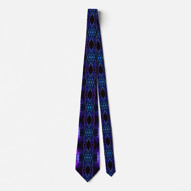 Agate Navy Blue Lila Guld Marble Neck Tie Slips (Framsida)