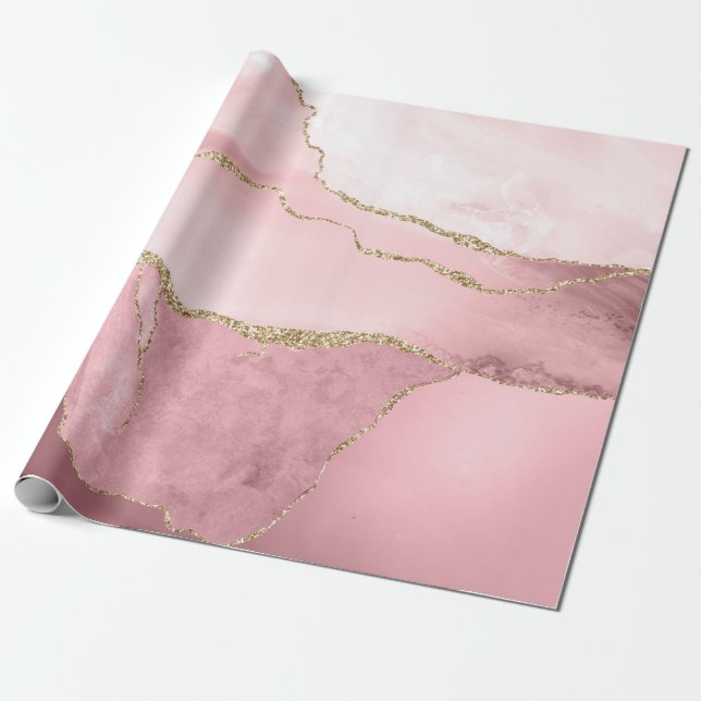  agate och Guld Agate Presentpapper (Utrullad)