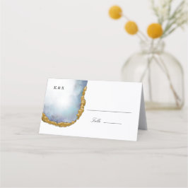 Agate Pearl Guld Bröllop Place Card Placeringskort
