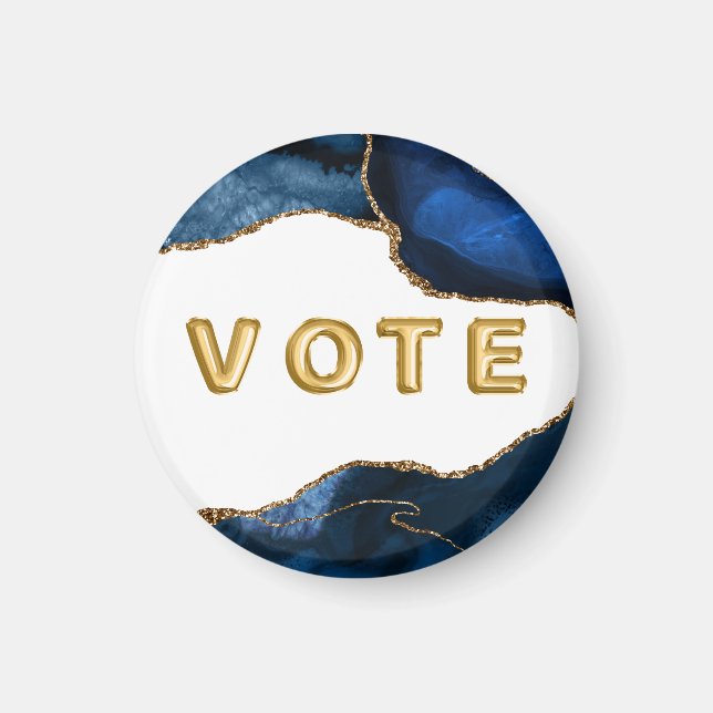 Agate Sapphire med guldådror Rösta Magnet (Framsidan)
