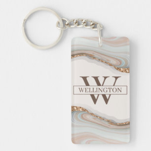Agate Stone Marble Acrylic Keychain