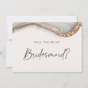 Agate Stone Marble, blir du mitt Bridesmaid-kort Tack Kort