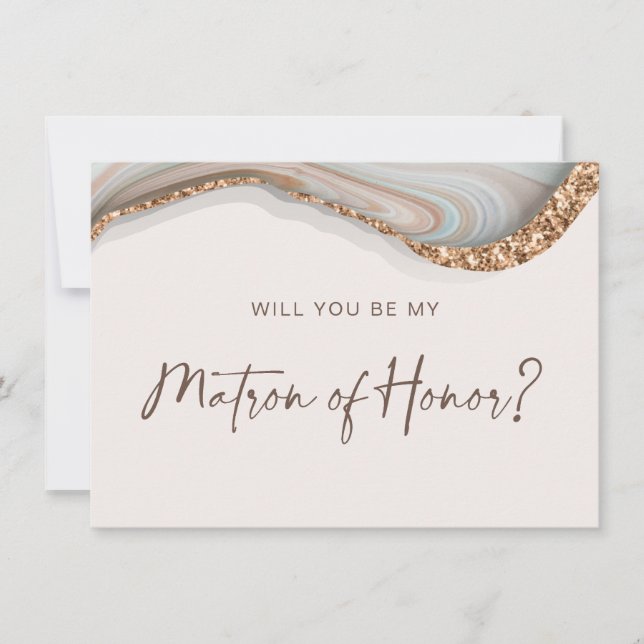 Agate Stone Marble Matron of Honor Card Tack Kort (Framsida)