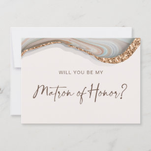 Agate Stone Marble Matron of Honor Card Tack Kort
