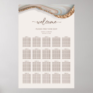 Agate Stone Marble Seating Chart Poster