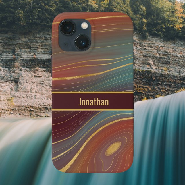 Agate Strata look - Burgundy Rust och Dusty Aqua (Skapare uppladdad)