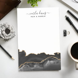 Agate Svart Och Guld Marmor Modern Salon Post-it Block